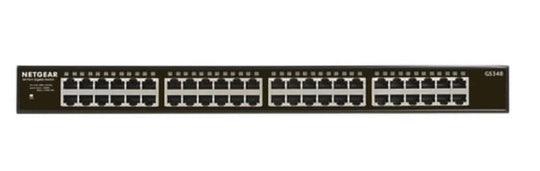 NETGEAR GS348 Unmanaged Gigabit Ethernet (10/100/1000) 1U Black GS348-100NAS