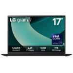 LG - Gram + 17Z90T-G.AA78A1 + Ultraportable Laptop - Intel Core Ultra 7 255H - Intel Arc 140T - 16GB LPDDR5x - 1TB SSD - 17" 2.5K - Windows 11 Home - Obsidian Black
