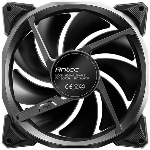 Antec Fusion T3 140 ARGB PWM 14cm Case Fan – 9-Blade HDB – Black