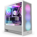 NZXT H5 Flow RGB Midi Tower ATX Case with Tempered Glass - White