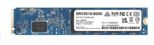 سينولوجي SNV3510، محرك أقراص SSD من نوع M.2 بسعة 800 جيجابايت، واجهة PCI Express 3.0 NVMe.