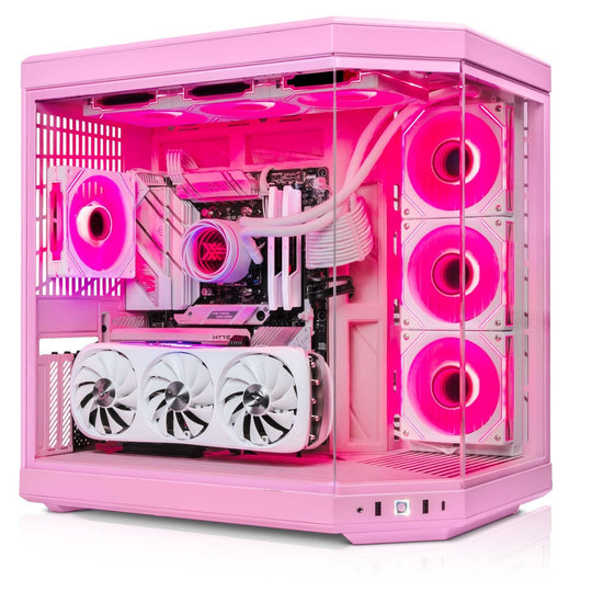 GiGate - Y70 + 14600KF + Desktop PC for Gaming - Intel Core i5 14600KF - NVIDIA RTX 5080 - 16GB DDR5 - 512GB SSD - Pink
