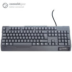 Connektgear KB232 - USB Wired Standard Keyboard - Water Resistant - Black