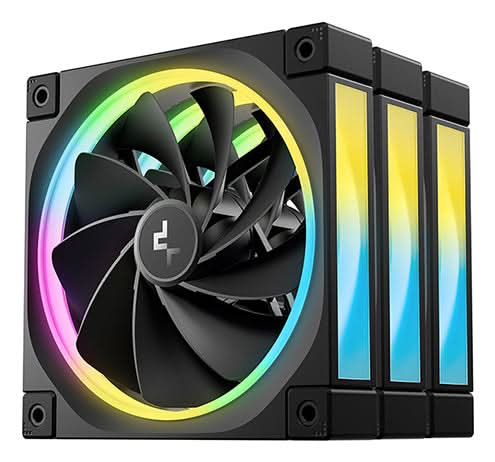 DeepCool FL12R-3 120mm ARGB Case Fan 3-Pack - Black - Reverse Blade Design