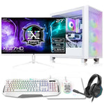 GiGate - 3000D RGB White + Next Day Package PC for Gaming - AMD Ryzen 5 5500 - RTX 3060 12GB - 16GB DDR4 - 512GB SSD + 27" 165Hz Monitor