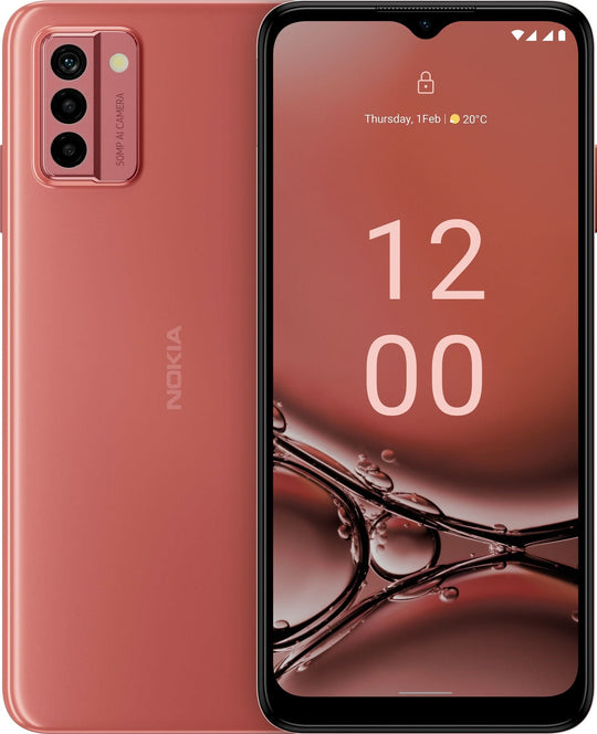نوكيا G22 بشاشة 16.6 سم (6.52 بوصة) ثنائي شرائح الاتصال، أندرويد 12، 4G، يو اس بي من النوع سي، 4 جيجابايت ذاكرة وصول عشوائي، 64 جيجابايت ذاكرة تخزين، بطارية 5050 مللي أمبير، بلون الخوخ.