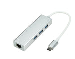 ProXtend USB-C 3-port USB-A + Ethernet MultiHub, Silver