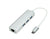 ProXtend USB-C 3-port USB-A + Ethernet MultiHub, Silver