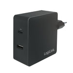 LogiLink USB power socket adapter, 1x USB-C Port & 1x USB-A Port, 65W