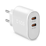 SBS TETR2CPD35W mobile device charger Universal White AC Fast charging Indoor