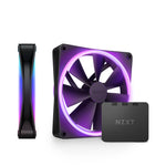 عبوة مزدوجة من مروحتين NZXT F140 RGB DUO لحافظة الكمبيوتر، بحجم 14 سم، باللون الأسود