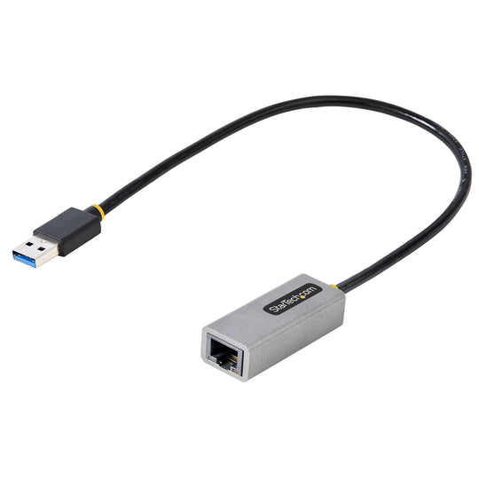 ستارتيك.كوم محول شبكة USB 3.0 إلى جيجابت إيثرنت - 10/100/1000 ميجابت في الثانية، USB إلى RJ45، محول USB 3.0 إلى LAN، محول USB 3.0 Ethernet (GbE)، كابل متصل 11 بوصة