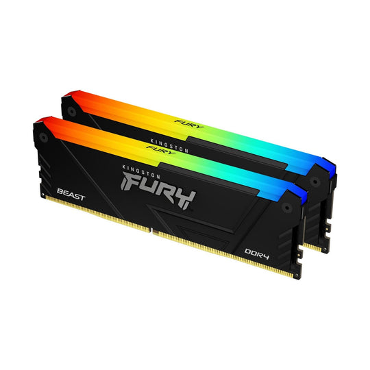 Kingston, FURY Beast RGB, 32GB 2 x 16 GB Kit of 2, 288-pin DIMM, DDR4, 3600MHz, PC/Server Memory Module