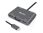 Sandberg USB-C Dock 2xHDMI+1xVGA+USB+PD