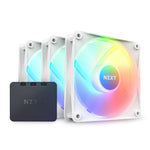 مروحة صندوق حاسوب NZXT F120 Core RGB بحجم 12 سم، باللون الأبيض، عدد 3 قطع