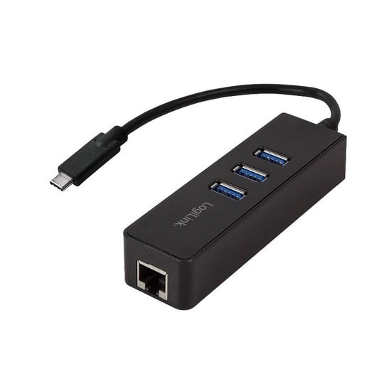 LogiLink UA0283 USB 3.0 Hub with Gigabit Ethernet - 3-Port + RJ-45