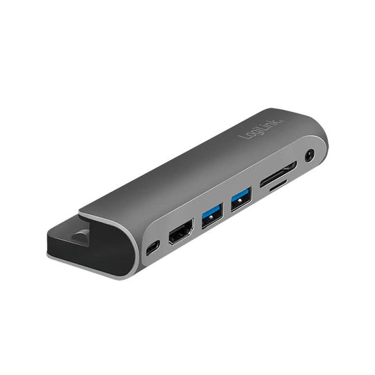 LogiLink UA0385 notebook dock/port replicator USB Type-C Black, Silver