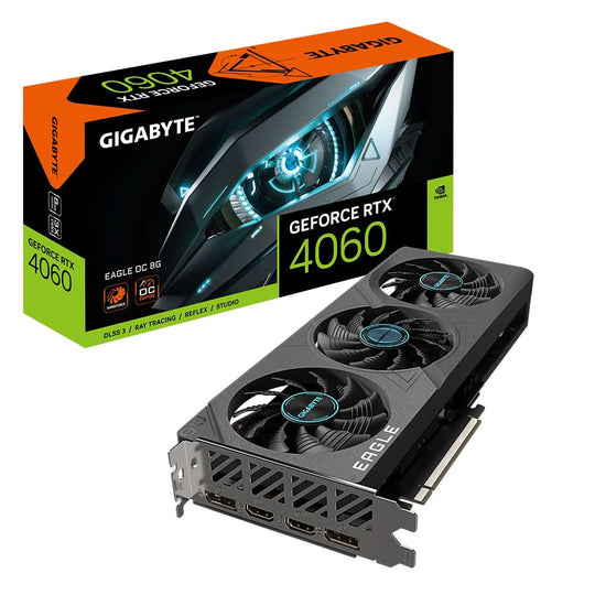 جيجابايت بطاقة رسومات جيفورس RTX 4060 ايجل او سي، سعة 8 جيجابايت GDDR6، مراوح ويندفورس