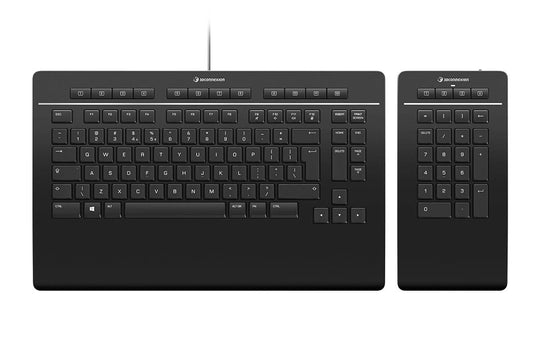 3Dconnexion Pro with Numpad - USB + RF Wireless + Bluetooth Office Keyboard - QWERTY English - Black