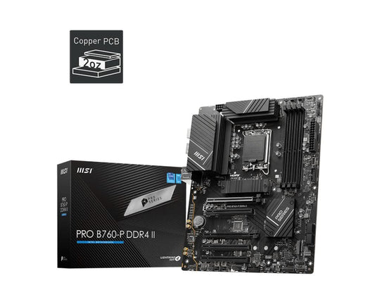 MSI PRO B760-P DDR4 II Motherboard, Intel, LGA 1700, B760, DDR4, ATX