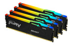 وحدة كينجستون فيوري RGB، ذاكرة بسعة 128 جيجابايت (مجموعة من 4 × 32 جيجابايت)، DDR5 بسرعة 5600MT/s، CL40، DIMM، مخصصة للحواسيب والخوادم، بمقبس 288-بن DIMM