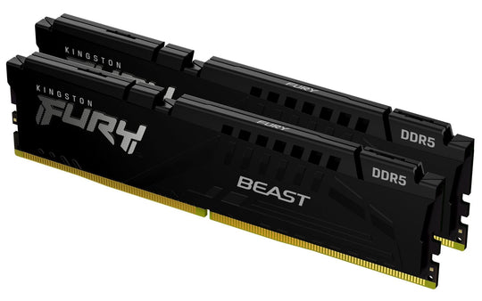 Kingston, FURY Beast, 64GB 2 x 32 GB Kit of 2, 288-pin DIMM, DDR5, 5200 MHz, PC/Server Memory Module
