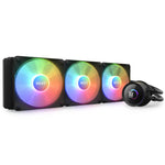 نظام تبريد سائل شامل NZXT Kraken 360 RGB للمعالجات، مروحة 12 سم، بإضاءة RGB، باللون الأسود، قطعة واحدة