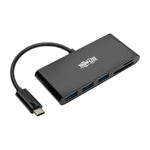 Tripp Lite U460-003-3AMB 3-Port USB-C Hub with Card Reader, USB 3.x (5Gbps) Hub Ports and Card Reader Ports, Black