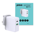 PREVO QC72 mobile device charger White Indoor