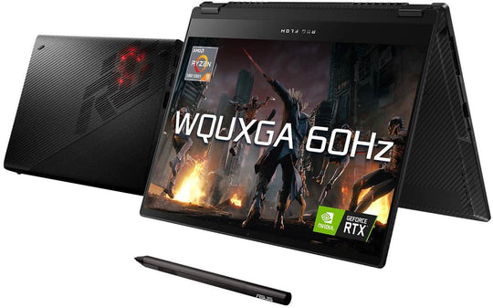 لابتوب اسوس روج فلو X13للالعاب، بمعالج ايه ام دي ريزن 9 5980HS، جيفورس RTX 3050Ti سعة 4 جيجابايت، ذاكرة 32 جيجابايت، سعة تخزين 1 تيرابايتSSD، شاشة لمس 13.4 انش، أسود