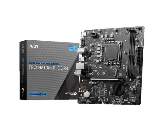 MSI PRO H610M-E DDR4 Motherboard, Intel, LGA 1700, H610, DDR4, micro ATX