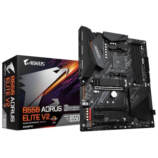 لوحة أم جيجابايت B550 AORUS ELITE V2 بمعالج AMD B550 مقبس AM4 ذاكرة DDR4 بحجم ATX