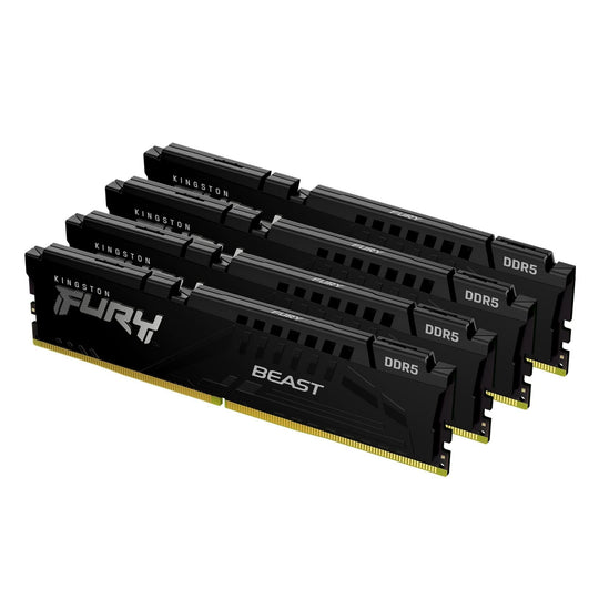 Kingston FURY, Module KF556C40BBK4-128, 128GB 5600MT/s DDR5, CL40 DIMM Kit of 4 Beast, PC, 288-pin DIMM Black