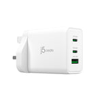 j5create JUP3365F-FN 65W GaN USB-C 3-Port Charger - UK