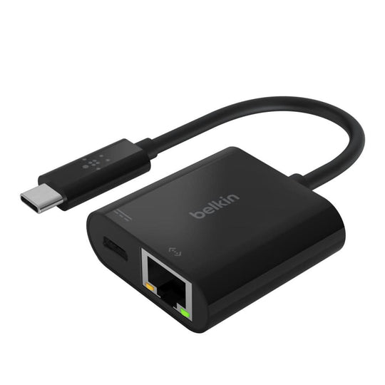 Belkin INC001BTBK USB-C to Gigabit Ethernet Adapter with 60W PD