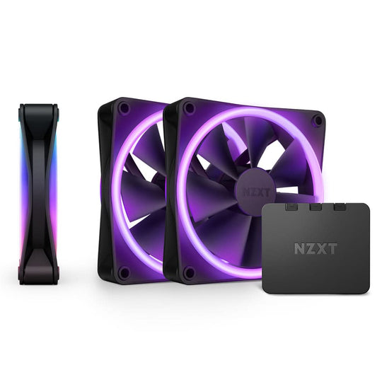NZXT F120 RGB DUO Triple Pack Case Fan - 120mm PWM - Black
