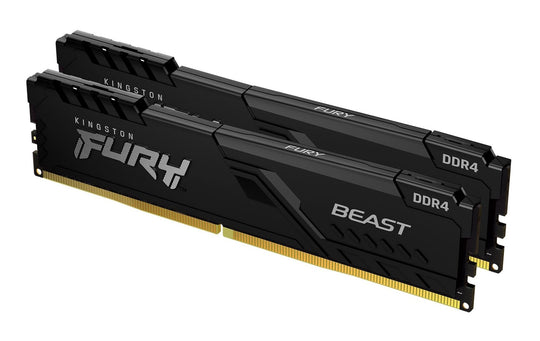 Kingston, FURY Beast, 64GB 2 x 32 GB Kit of 2, 288-pin DIMM, DDR4, 3600MHz, PC/Server Memory Module